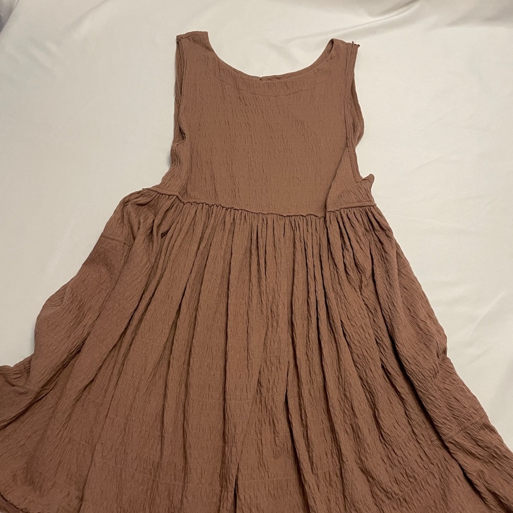 FP Beach Ruched fabric Babydoll Dress Cover Up with Pockets